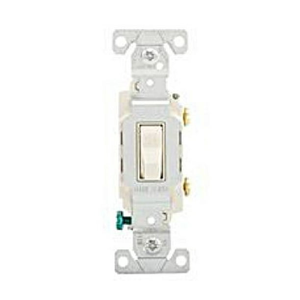 Eaton CS120LA 20-Amp 120/277-volt Commercial Grade Single Pole Compact Toggle Switch with Side Wiring Light Almond 